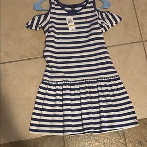 Nautica Navy and White Striped Kids Dress